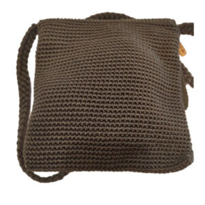 The Sak purse crochet knit brown toupee shoulder purse bag taupe brown